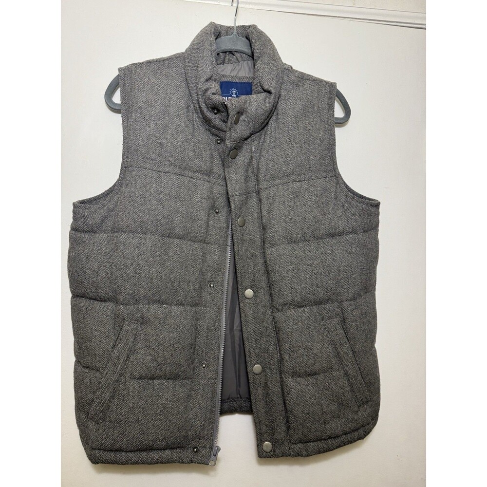 Old Navy Men’s Gray Puffer Zip Up Vest Size Small